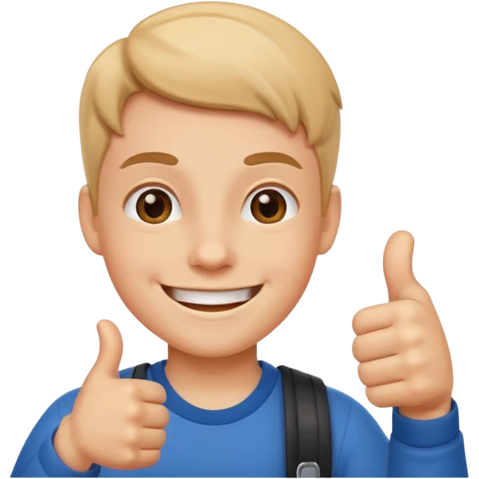 Create a icon of a student whose grade is getting better emoji