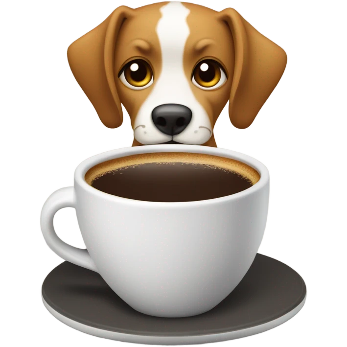 Un perrito tomando cafe emoji
