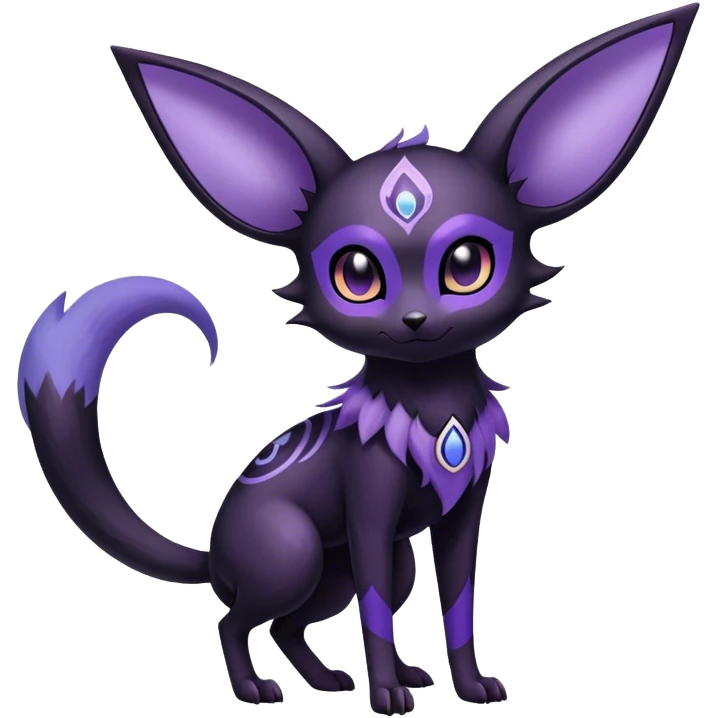 Noibat-Umbreon-Espeon-hybrid, full body, intricate markings emoji
