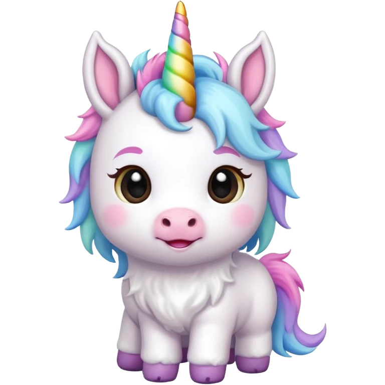 baby unicorn, chibi full body emoji