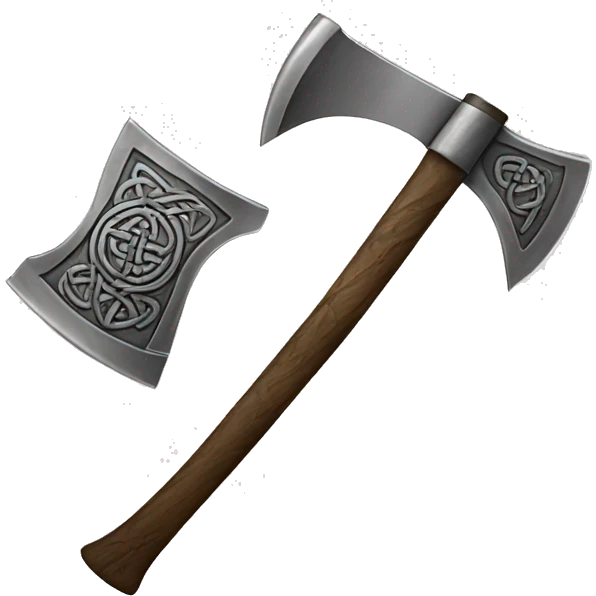 Ax with Celtic pattern on silver emoji