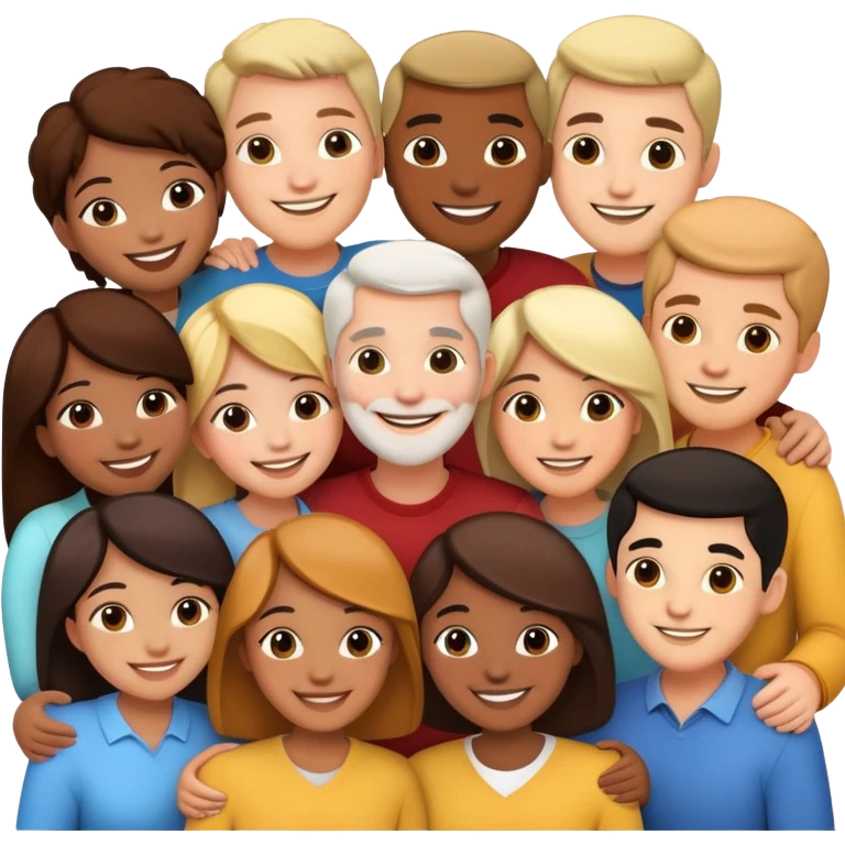 Group hug of diverse people emoji