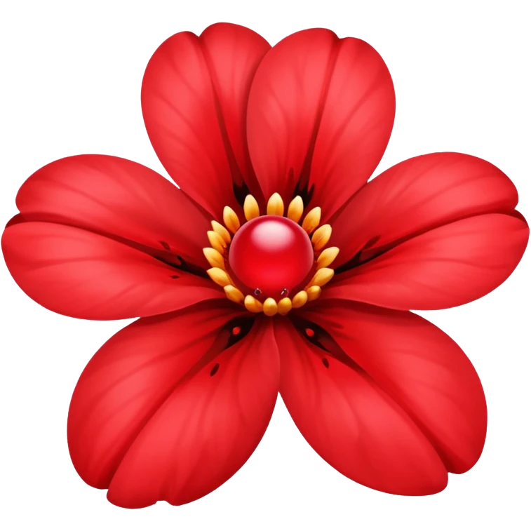 flower with a red drop in the center emoji