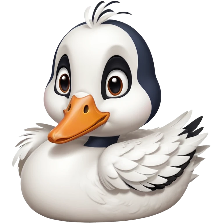 art style drawing of a white goose character looking extremely shocked emoji