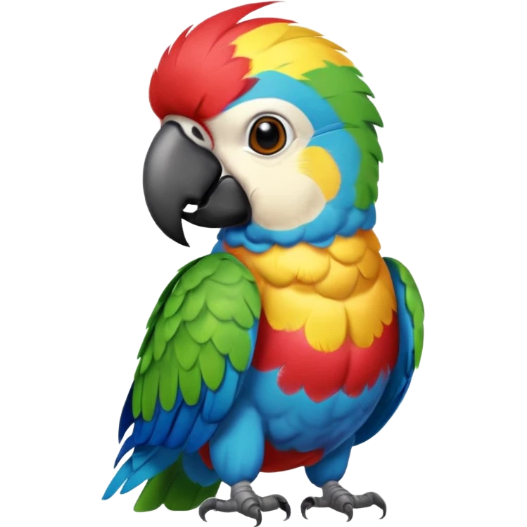 Parrot – perched, tiny aloha shirt emoji