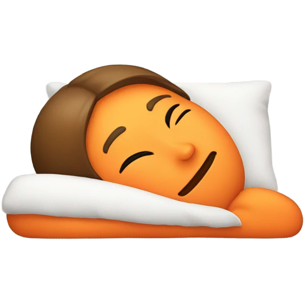an orange fast asleep  emoji