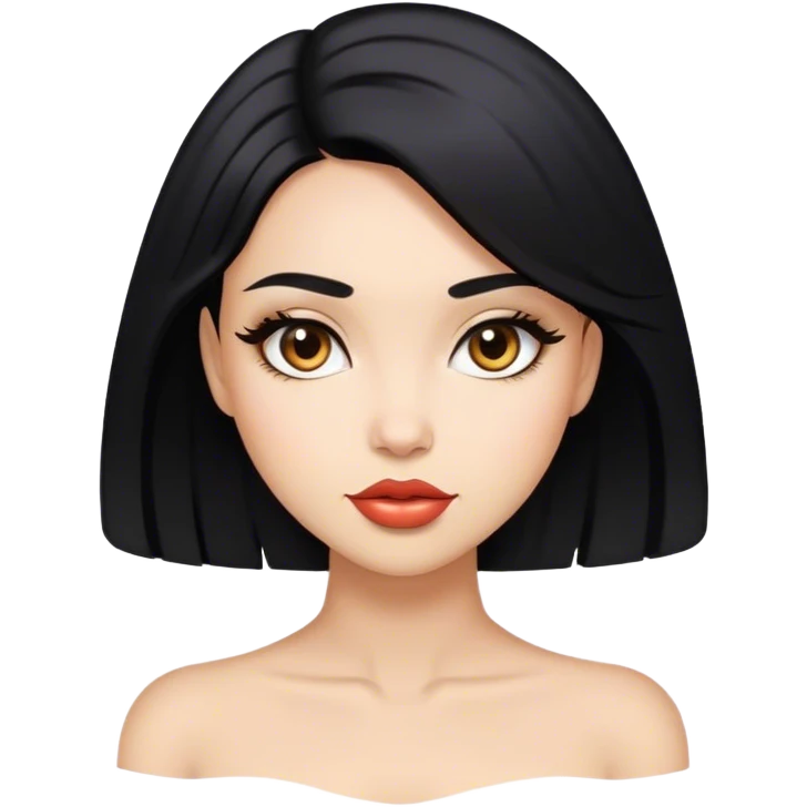 black hair glamour girl  emoji