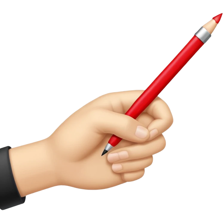 this emoji ✍🏻 with a red pen writing  emoji