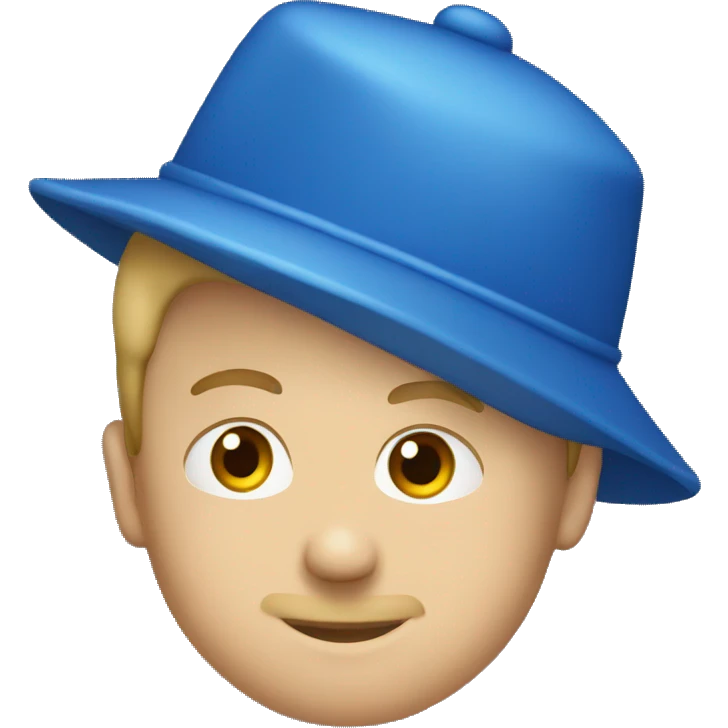 A blue cap emoji