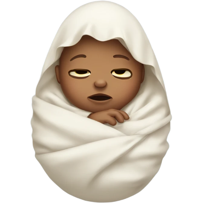 Swaddled crying baby emoji