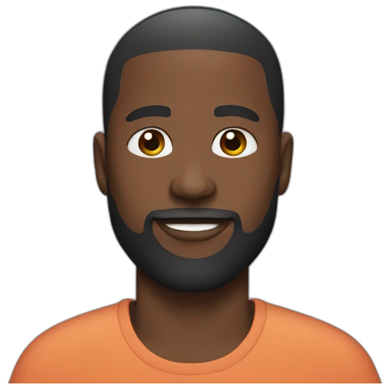 Black man with a beard and a skin fade emoji
