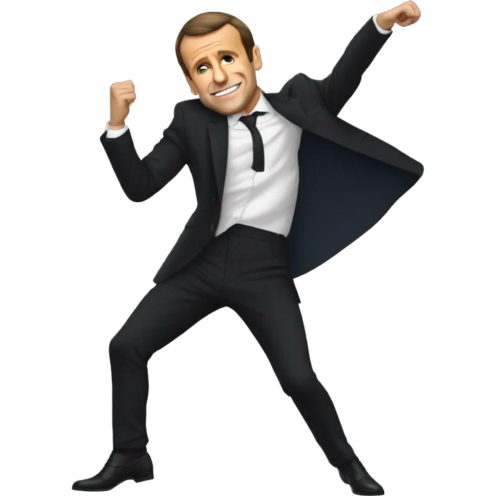 Macron qui fait un dab emoji
