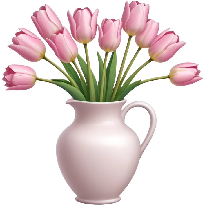 Light pink tulips in white vase emoji