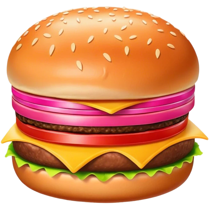 Pink burger emoji