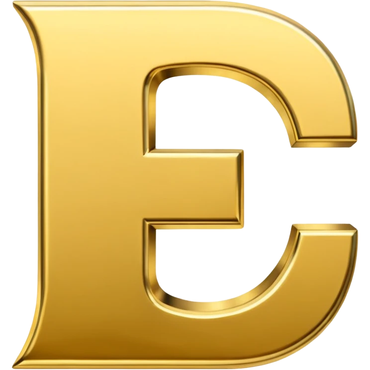 Currency crypto money symbol for the money "Fcoins" letter F in gold emoji