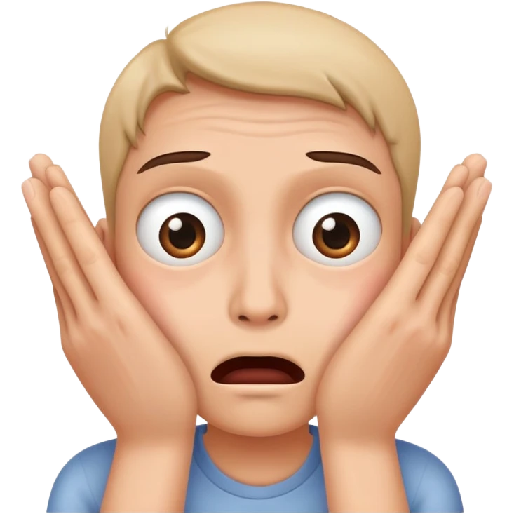 face peeking through hands with a scared expression emoji