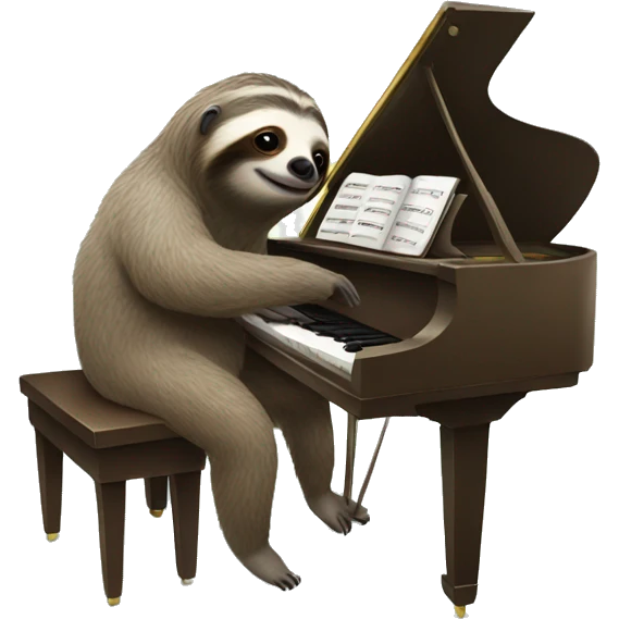 Sloth playing the piano emoji