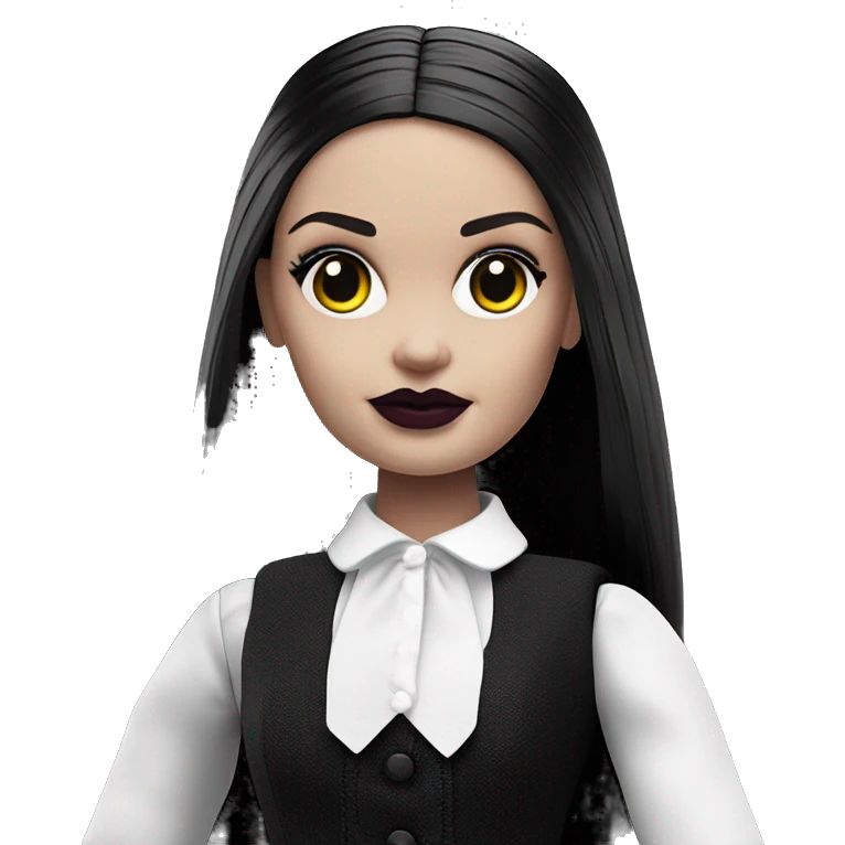 zombie gothic Wednesday Addams Barbie.creepy,  emoji
