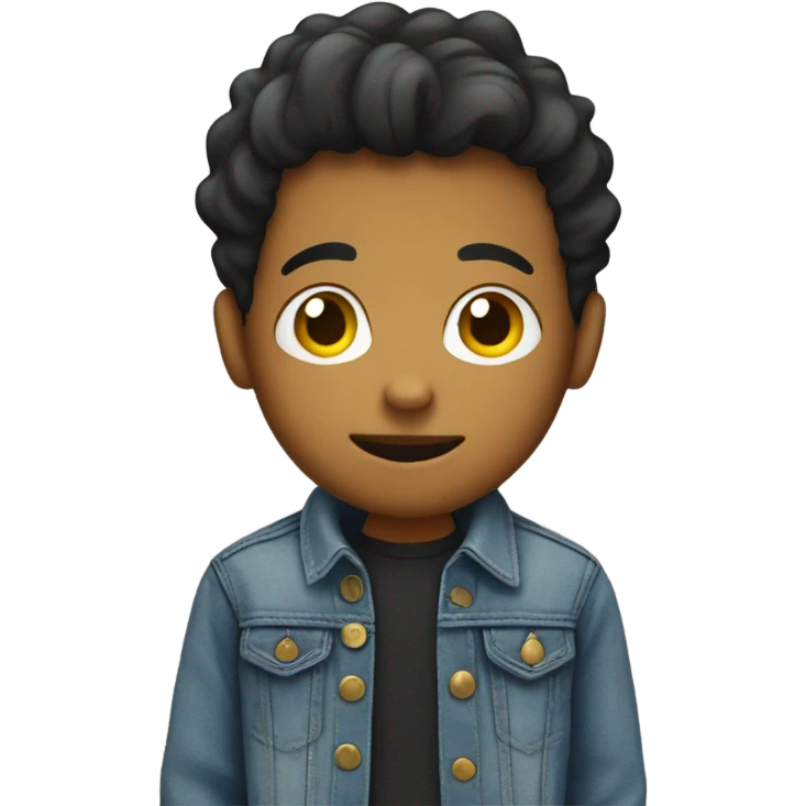 mysterious boy in denim jacket emoji