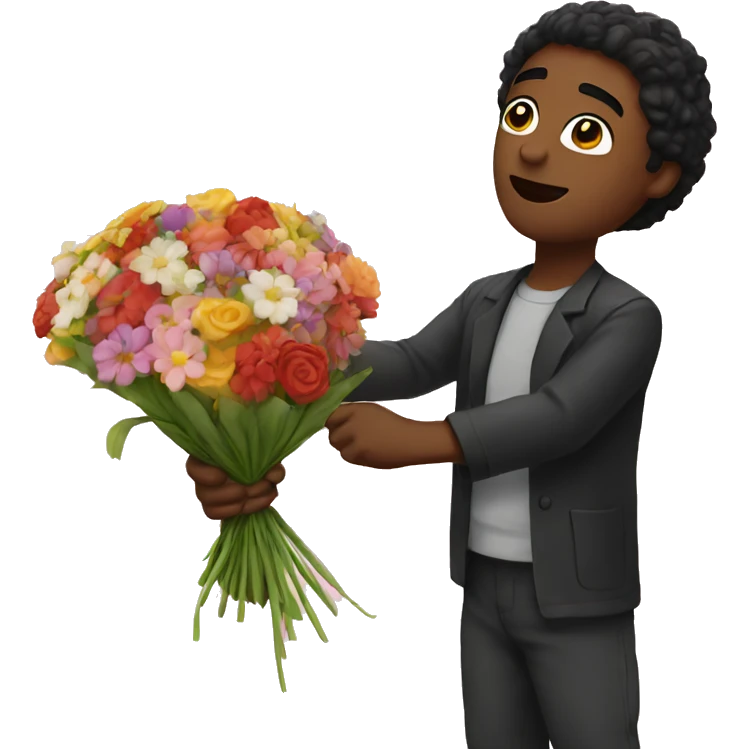 Michael bringing flowers emoji