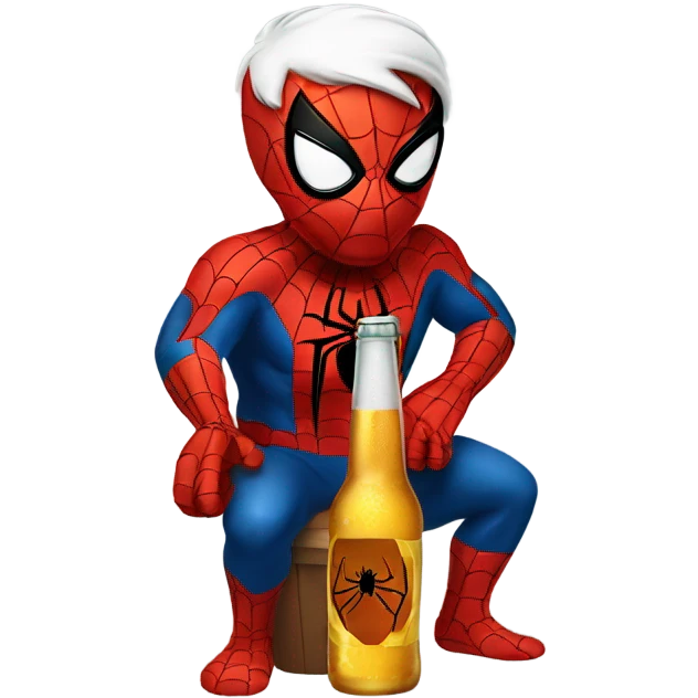 Spider-Man drinking a beer  emoji