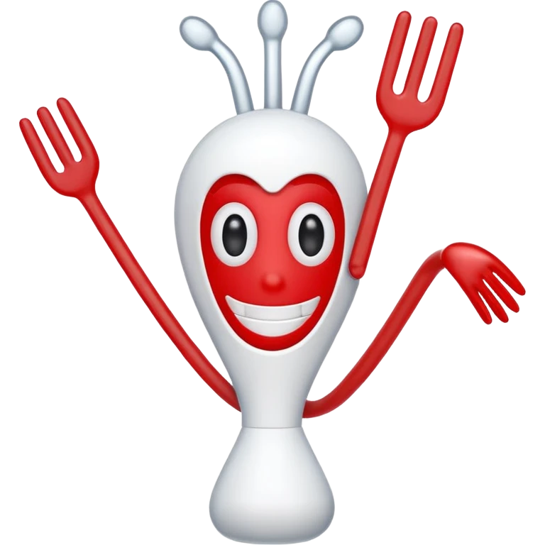 A fork mascot like forky in toy story emoji
