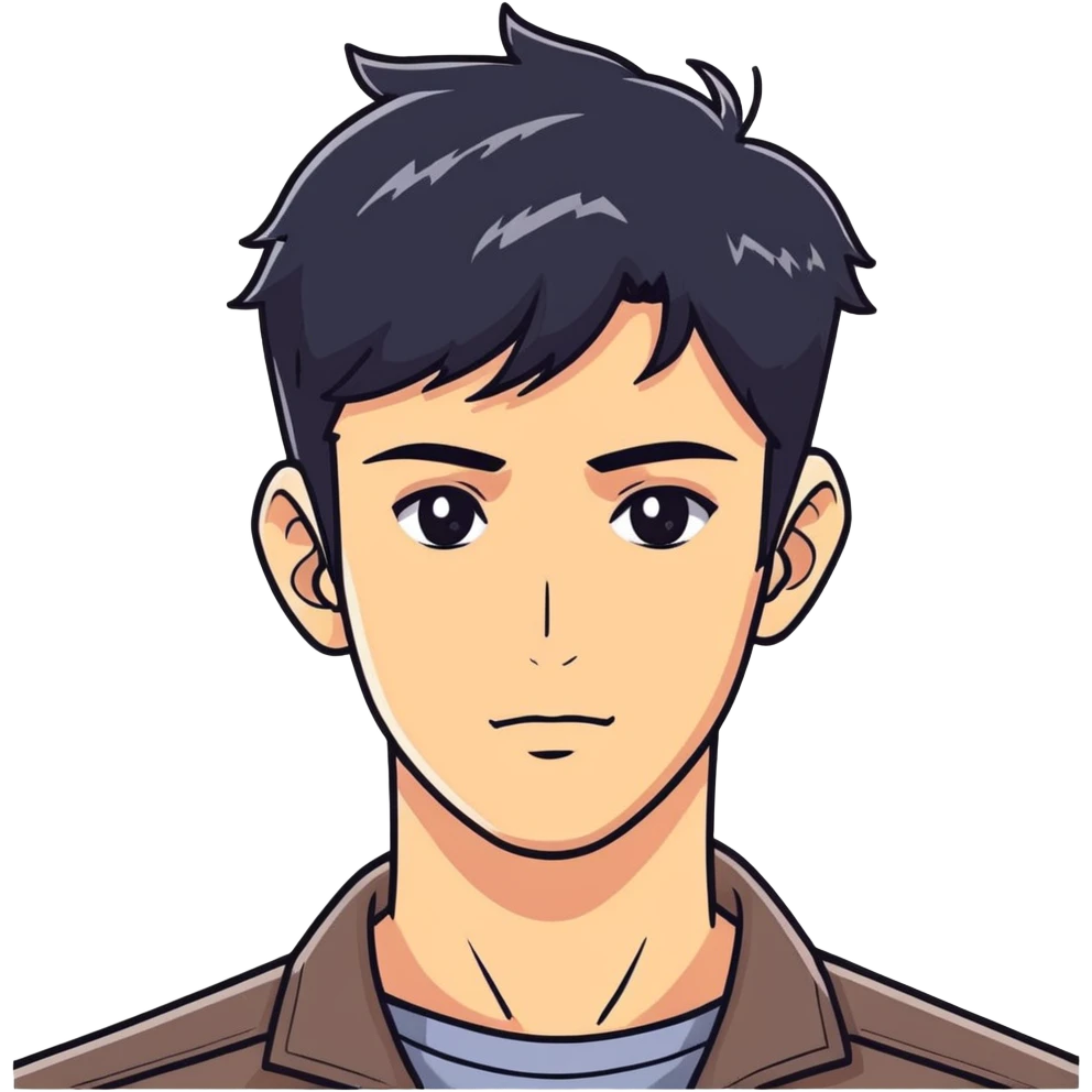 handsome male with black hair emoji