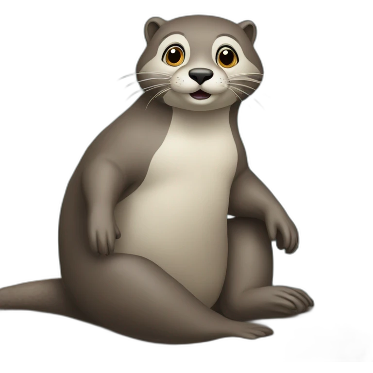 Paresseux sur une loutre emoji