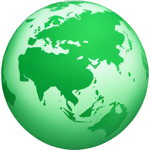 Globe showing asia in green shade emoji