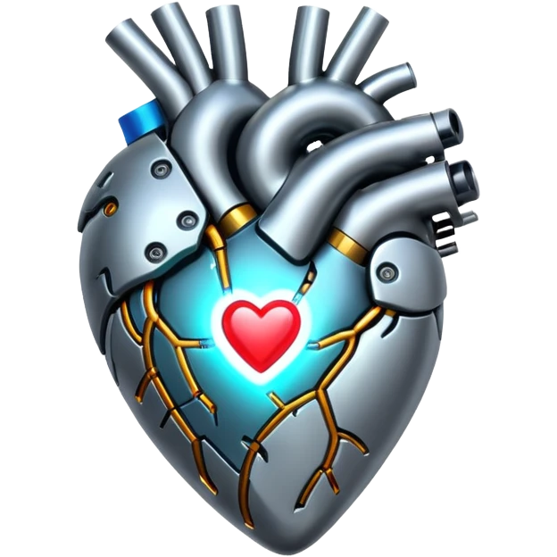 Shiny alloy Cyberpunk heart emoji