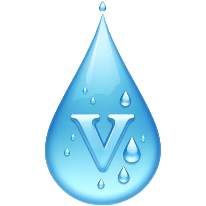 the letter V made out of water emoji