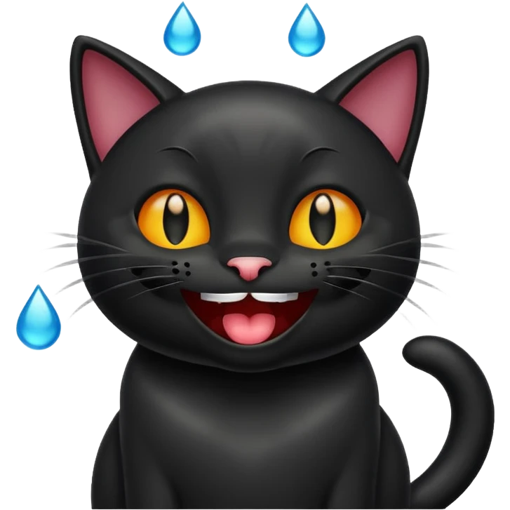 emoji de gatto negro riéndose con lagrimas 😹 emoji