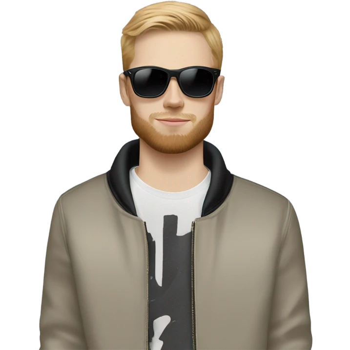 23y old white guy with beard and oakley sunglasses, balenciaga, louis vittoun emoji