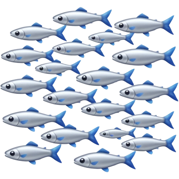 school of tiny minnows swimming in different directions  emoji
