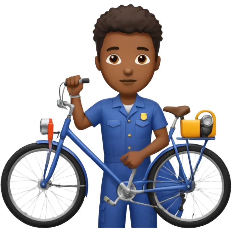 black man Bike Repair Mechanic emoji