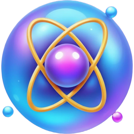 Molecule | Simple sphere/atom | Abstract, glowing particles, blurred shapes. emoji