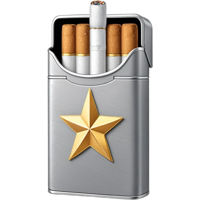 7 stars grey shining cigaret pack with a few cigaret inside emoji