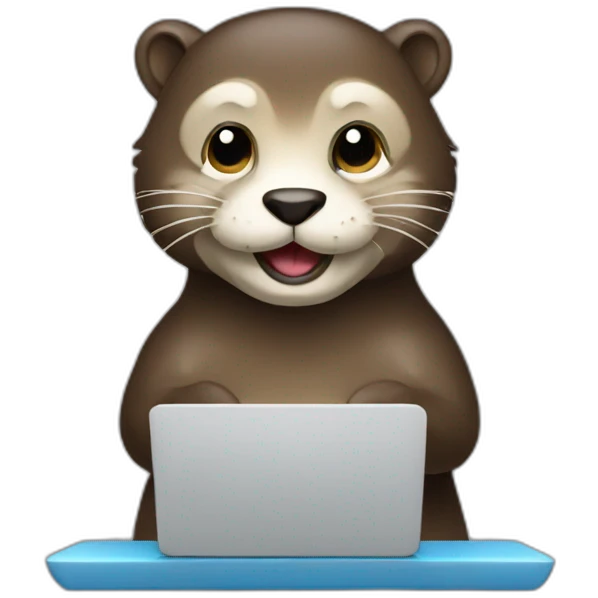 Working laptop software engineer otter emoji