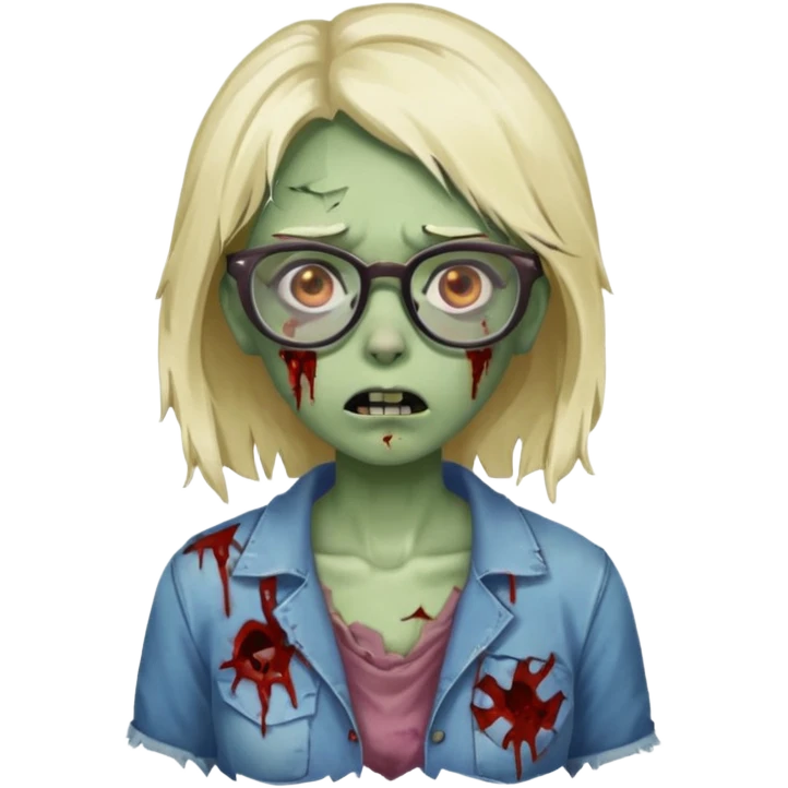zombie with glasses girl emoji