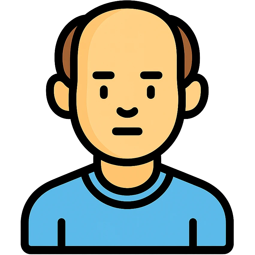 color outline icon of a man with a bald spot emoji