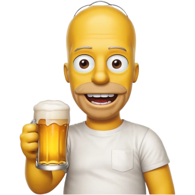 homer simpson smiling with a beer emoji