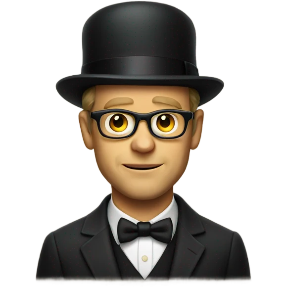 Alton brown wearing bowler hat emoji