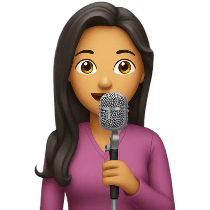 mujer cantando emoji