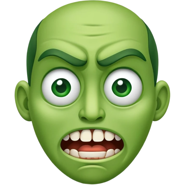 Generate a classic emoji face with a hybrid between stank face and holding back vomit out of pure disdain emoji