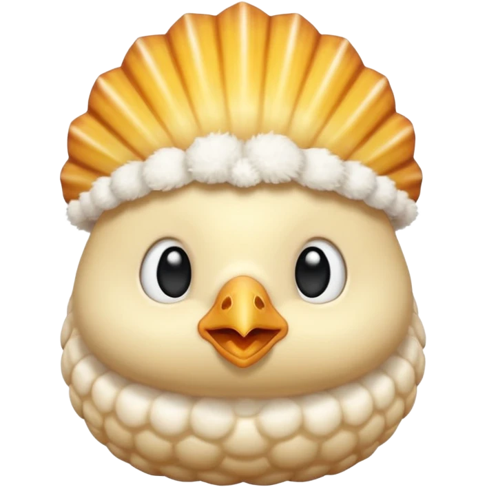 calimero. um pinto com uma casca na cabeça emoji