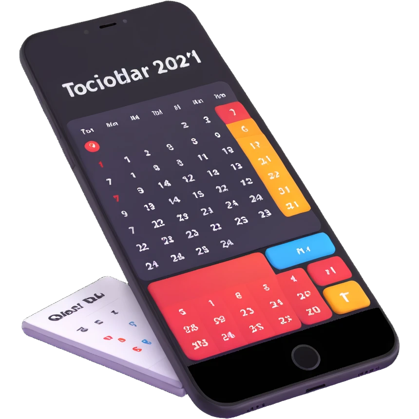 organization app on smartphone with calendar and to-do list emoji