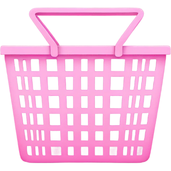 Pink empty shopping basket emoji