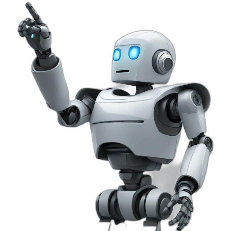 robot pointing to the sky above emoji