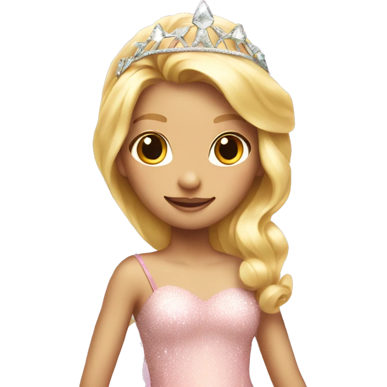 light pink fairy princess sparkly dress blonde emoji