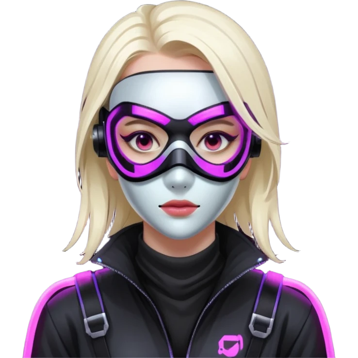 cyberpunk masked girl programmer emoji